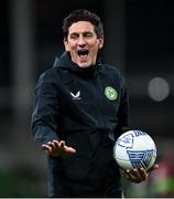 13 October 2023; Republic of Ireland coach Keith Andrews before the UEFA EURO 2024 Championship qualifying group B match between Republic of Ireland and Greece at the Aviva Stadium in Dublin. Photo by Stephen McCarthy/Sportsfile