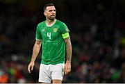 13 October 2023; Shane Duffy of Republic of Ireland during the UEFA EURO 2024 Championship qualifying group B match between Republic of Ireland and Greece at the Aviva Stadium in Dublin. Photo by Tyler Miller/Sportsfile