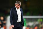13 October 2023; Republic of Ireland manager Stephen Kenny after the UEFA EURO 2024 Championship qualifying group B match between Republic of Ireland and Greece at the Aviva Stadium in Dublin. Photo by Tyler Miller/Sportsfile