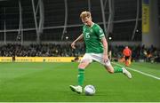 13 October 2023; Liam Scales of Republic of Ireland during the UEFA EURO 2024 Championship qualifying group B match between Republic of Ireland and Greece at the Aviva Stadium in Dublin. Photo by Seb Daly/Sportsfile