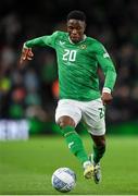 13 October 2023; Chiedozie Ogbene of Republic of Ireland during the UEFA EURO 2024 Championship qualifying group B match between Republic of Ireland and Greece at the Aviva Stadium in Dublin. Photo by Seb Daly/Sportsfile