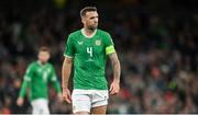 13 October 2023; Shane Duffy of Republic of Ireland during the UEFA EURO 2024 Championship qualifying group B match between Republic of Ireland and Greece at the Aviva Stadium in Dublin. Photo by Seb Daly/Sportsfile