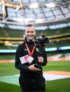 13 October 2023; FAI multimedia executive Matthew Turnbull before the UEFA EURO 2024 Championship qualifying group B match between Republic of Ireland and Greece at the Aviva Stadium in Dublin. Photo by Stephen McCarthy/Sportsfile