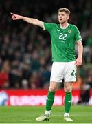 13 October 2023; Nathan Collins of Republic of Ireland during the UEFA EURO 2024 Championship qualifying group B match between Republic of Ireland and Greece at the Aviva Stadium in Dublin. Photo by Stephen McCarthy/Sportsfile