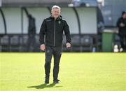 14 October 2023; Peamount United head coach James O'Callaghan before the SSE Airtricity Women's Premier Division match between Wexford Youths and Peamount United at Ferrycarrig Park in Wexford. Photo by Piaras Ó Mídheach/Sportsfile