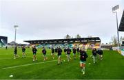 14 October 2023; Shamrock Rovers players warm-up before the FAI Women's Cup semi-final match between Shamrock Rovers and Shelbourne at Tallaght Stadium in Dublin. Photo by Ben McShane/Sportsfile