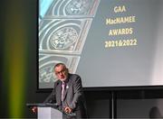 13 October 2023; Uachtarán Chumann Lúthchleas Gael Larry McCarthy during the GAA MacNamee Awards 2021 & 2022 at Cusack Suite in Croke Park, Dublin. Photo by Ray McManus/Sportsfile