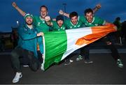14 October 2023; Ireland supporters, from left, Vance Power, Simon Brickenden, Robert Shaw, James McCarthy and Ed Gleeson, from Mungret Limerick, before the 2023 Rugby World Cup quarter-final match between Ireland and New Zealand at the Stade de France in Paris, France. Photo by Ramsey Cardy/Sportsfile
