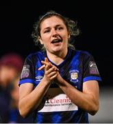 14 October 2023; Roisin Molloy of Athlone Town celebrates after her side's victory in the FAI Women's Cup semi-final match between Sligo Rovers and Athlone Town at The Showgrounds in Sligo. Photo by Tyler Miller/Sportsfile