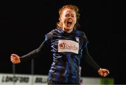 14 October 2023; Kate Slevin of Athlone Town celebrates after her side's victory in the FAI Women's Cup semi-final match between Sligo Rovers and Athlone Town at The Showgrounds in Sligo. Photo by Tyler Miller/Sportsfile