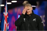 14 October 2023; New Zealand assistant coach Joe Schmidt before the 2023 Rugby World Cup quarter-final match between Ireland and New Zealand at the Stade de France in Paris, France. Photo by Ramsey Cardy/Sportsfile