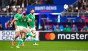 14 October 2023; Jonathan Sexton of Ireland kicks a penalty during the 2023 Rugby World Cup quarter-final match between Ireland and New Zealand at the Stade de France in Paris, France. Photo by Harry Murphy/Sportsfile
