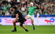 14 October 2023; Mack Hansen of Ireland during the 2023 Rugby World Cup quarter-final match between Ireland and New Zealand at the Stade de France in Paris, France. Photo by Ramsey Cardy/Sportsfile