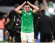 14 October 2023; Jonathan Sexton of Ireland after his side's defeat in the 2023 Rugby World Cup quarter-final match between Ireland and New Zealand at the Stade de France in Paris, France. Photo by Harry Murphy/Sportsfile