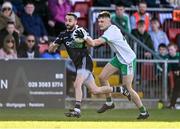 15 October 2023; Conor Laverty of Kilcoo in action against Ardan McAvoy of Burren during the Down County Senior Club Football Championship final match between Burren and Kilcoo at Pairc Esler in Newry, Down. Photo by Ben McShane/Sportsfile