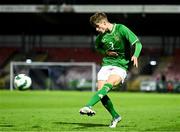 14 October 2023; Harry McGlinchey of Republic of Ireland during the UEFA European U17 Championship qualifying round 10 match between Republic of Ireland and Iceland at Turner's Cross in Cork. Photo by Eóin Noonan/Sportsfile