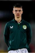 14 October 2023; Matthew Moore of Republic of Ireland during the UEFA European U17 Championship qualifying round 10 match between Republic of Ireland and Iceland at Turner's Cross in Cork. Photo by Eóin Noonan/Sportsfile