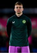 14 October 2023; Republic of Ireland goalkeeper Joe Collins during the UEFA European U17 Championship qualifying round 10 match between Republic of Ireland and Iceland at Turner's Cross in Cork. Photo by Eóin Noonan/Sportsfile