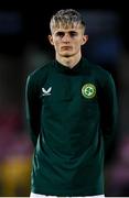 14 October 2023; Kyle Fitzgerald of Republic of Ireland during the UEFA European U17 Championship qualifying round 10 match between Republic of Ireland and Iceland at Turner's Cross in Cork. Photo by Eóin Noonan/Sportsfile