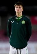 14 October 2023; Harry McGlinchey of Republic of Ireland during the UEFA European U17 Championship qualifying round 10 match between Republic of Ireland and Iceland at Turner's Cross in Cork. Photo by Eóin Noonan/Sportsfile