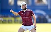 15 October 2023; Fred McCurry of Ruairí Óg Cushendall celebrates a point during the Antrim County Senior Club Hurling Championship final match between Ruairi Og Cushendall and Loughgiel Shamrocks at Corrigan Park in Belfast. Photo by David Fitzgerald/Sportsfile