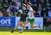 15 October 2023; Aaron Branagan of Kilcoo in action against Ryan Cunningham of Burren during the Down County Senior Club Football Championship final match between Burren and Kilcoo at Pairc Esler in Newry, Down. Photo by Ben McShane/Sportsfile