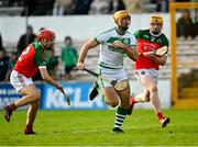 15 October 2023; Colin Fennelly of Shamrocks Ballyhale on his way to scoring his side's third goal despite the efforts of Shane Donohoe of James Stephens, left, and Mickey Byrne during the Kilkenny County Senior Club Hurling Championship semi-final match between Shamrocks Ballyhale and James Stephens at UPMC Nowlan Park in Kilkenny. Photo by Tyler Miller/Sportsfile