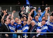 15 October 2023; Sarsfields captain Conor O'Sullivan lifting the cup after the Cork County Premier Senior Club Hurling Championship final between Sarsfields and Midleton at Páirc Uí Chaoimh in Cork. Photo by Eóin Noonan/Sportsfile