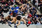 15 October 2023; Conor Lehane of Midleton in action against Craig Leahy of Sarsfields during the Cork County Premier Senior Club Hurling Championship final between Sarsfields and Midleton at Páirc Uí Chaoimh in Cork. Photo by Eóin Noonan/Sportsfile