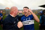 15 October 2023; Aaron Myers of Sarsfields, right, celebrates after the Cork County Premier Senior Club Hurling Championship final between Sarsfields and Midleton at Páirc Uí Chaoimh in Cork. Photo by Eóin Noonan/Sportsfile