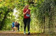 15 October 2023; Eimear Cooper competes in the Cross Country Xperience 4k during the Autumn Open International Cross Country Festival & The Athletics Ireland Cross County Xperience at Abbotstown in Dublin. Photo by Sam Barnes/Sportsfile