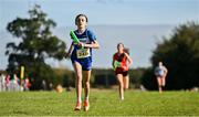 15 October 2023; Niamh McGlinchey of Finn Valley AC on her way to winning the U15 girls 4x1000m relay during the Autumn Open International Cross Country Festival & The Athletics Ireland Cross County Xperience at Abbotstown in Dublin. Photo by Sam Barnes/Sportsfile