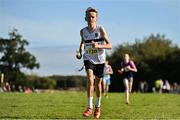 15 October 2023; David Czepe of Midleton AC, Cork, competes in the U14 mixed 4x500m relay during the Autumn Open International Cross Country Festival & The Athletics Ireland Cross County Xperience at Abbotstown in Dublin. Photo by Sam Barnes/Sportsfile