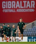 15 October 2023; Dara O'Shea during a Republic of Ireland training session at Estádio Algarve in Faro, Portugal. Photo by Stephen McCarthy/Sportsfile