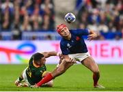 15 October 2023; Louis Bielle-Biarrey of France is tackled by Jesse Kriel of South Africa during the 2023 Rugby World Cup quarter-final match between France and South Africa at the Stade de France in Paris, France. Photo by Harry Murphy/Sportsfile