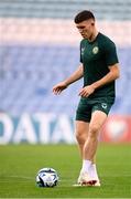 15 October 2023; Dara O'Shea during a Republic of Ireland training session at Estádio Algarve in Faro, Portugal. Photo by Stephen McCarthy/Sportsfile