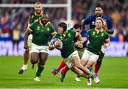 15 October 2023; Cheslin Kolbe of South Africa breaks through the line during the 2023 Rugby World Cup quarter-final match between France and South Africa at the Stade de France in Paris, France. Photo by Harry Murphy/Sportsfile