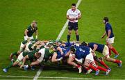 15 October 2023; Both teams contest a scrum during the 2023 Rugby World Cup quarter-final match between France and South Africa at the Stade de France in Paris, France. Photo by Brendan Moran/Sportsfile
