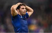 15 October 2023; Antoine Dupont of France reacts after his side's defeat in the 2023 Rugby World Cup quarter-final match between France and South Africa at the Stade de France in Paris, France. Photo by Harry Murphy/Sportsfile