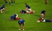 15 October 2023; France players react after the 2023 Rugby World Cup quarter-final match between France and South Africa at the Stade de France in Paris, France. Photo by Brendan Moran/Sportsfile