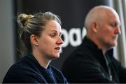 16 October 2023; GPA Equality, Diversity and inclusion manager Gemma Begley and GPA head of finance and operations Ciarán Barr during a GPA post AGM media briefing at the Radisson Blu Hotel in Dublin Airport, Dublin. Photo by David Fitzgerald/Sportsfile
