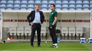 16 October 2023; Republic of Ireland manager Stephen Kenny, left, and coach Keith Andrews before the UEFA EURO 2024 Championship qualifying group B match between Gibraltar and Republic of Ireland at Estádio Algarve in Faro, Portugal. Photo by Seb Daly/Sportsfile