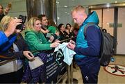16 October 2023; Keith Earls of Ireland signs autographs for supporters on the Ireland rugby team's return at Dublin Airport from the 2023 Rugby World Cup in Paris, France. Photo by Piaras Ó Mídheach/Sportsfile