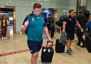 16 October 2023; Tadhg Furlong of Ireland on the teams return at Dublin Airport from the 2023 Rugby World Cup in Paris, France. Photo by Piaras Ó Mídheach/Sportsfile