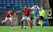 16 October 2023; Jayson Molumby of Republic of Ireland in action against John Sergeant of Gibraltar during the UEFA EURO 2024 Championship qualifying group B match between Gibraltar and Republic of Ireland at Estádio Algarve in Faro, Portugal. Photo by Stephen McCarthy/Sportsfile