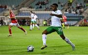 16 October 2023; Chiedozie Ogbene of Republic of Ireland during the UEFA EURO 2024 Championship qualifying group B match between Gibraltar and Republic of Ireland at Estádio Algarve in Faro, Portugal. Photo by Seb Daly/Sportsfile