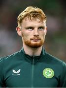16 October 2023; Liam Scales of Republic of Ireland before the UEFA EURO 2024 Championship qualifying group B match between Gibraltar and Republic of Ireland at Estádio Algarve in Faro, Portugal. Photo by Stephen McCarthy/Sportsfile
