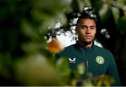 17 October 2023; Republic of Ireland goalkeeper Gavin Bazunu poses for a portrait during the FAI Scholarship Initiative Pilot media briefing event at FAI Headquarters in Abbotstown, Dublin. Photo by David Fitzgerald/Sportsfile