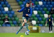 17 October 2023; Eoin Toal of Northern Ireland warms up before the UEFA EURO 2024 Championship qualifying group H match between Northern Ireland and Slovenia at the National Football Stadium at Windsor Park in Belfast. Photo by Ramsey Cardy/Sportsfile