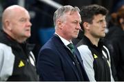 17 October 2023; Northern Ireland manager Michael O'Neill before the UEFA EURO 2024 Championship qualifying group H match between Northern Ireland and Slovenia at the National Football Stadium at Windsor Park in Belfast. Photo by Ramsey Cardy/Sportsfile